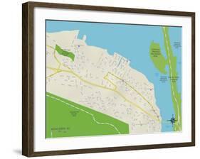 Political Map of Highlands, NJ-null-Framed Art Print