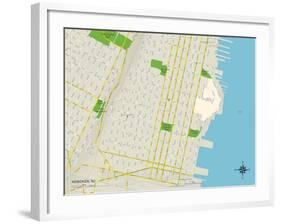 Political Map of Hoboken, NJ-null-Framed Art Print