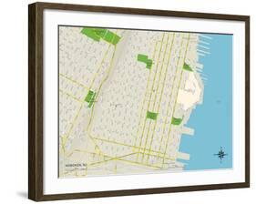 Political Map of Hoboken, NJ-null-Framed Art Print