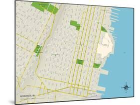 Political Map of Hoboken, NJ-null-Mounted Art Print