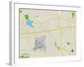 Political Map of Holbrook, NY-null-Framed Art Print