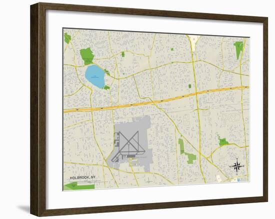 Political Map of Holbrook, NY-null-Framed Art Print