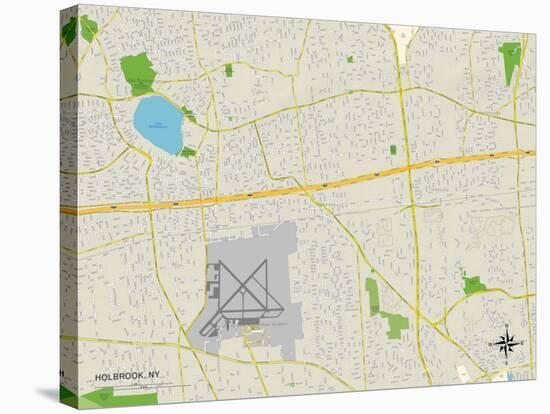 Political Map of Holbrook, NY-null-Stretched Canvas