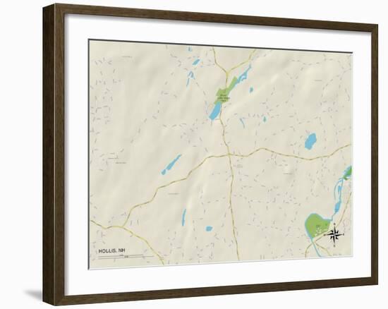 Political Map of Hollis, NH-null-Framed Art Print