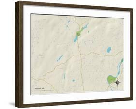 Political Map of Hollis, NH-null-Framed Art Print