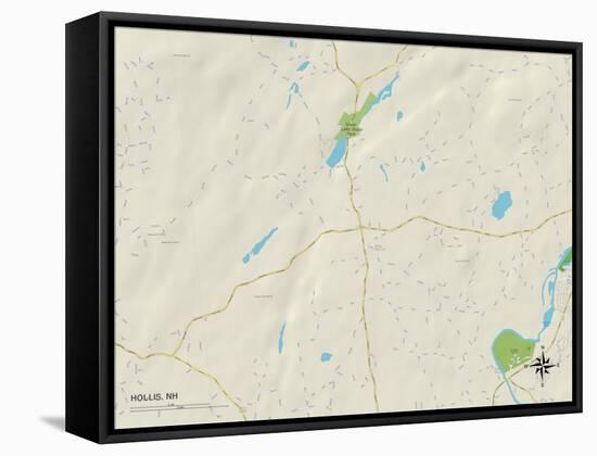 Political Map of Hollis, NH-null-Framed Stretched Canvas