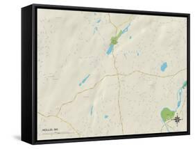 Political Map of Hollis, NH-null-Framed Stretched Canvas