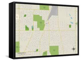 Political Map of Homewood, IL-null-Framed Stretched Canvas