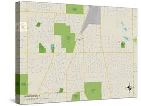 Political Map of Homewood, IL-null-Stretched Canvas