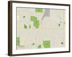 Political Map of Homewood, IL-null-Framed Art Print