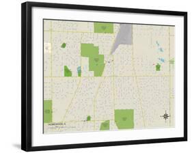 Political Map of Homewood, IL-null-Framed Art Print