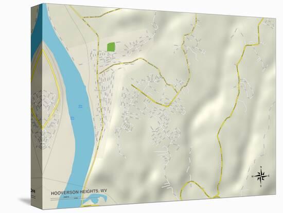 Political Map of Hooverson Heights, WV-null-Stretched Canvas