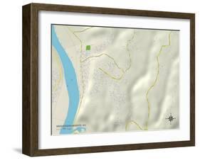 Political Map of Hooverson Heights, WV-null-Framed Art Print