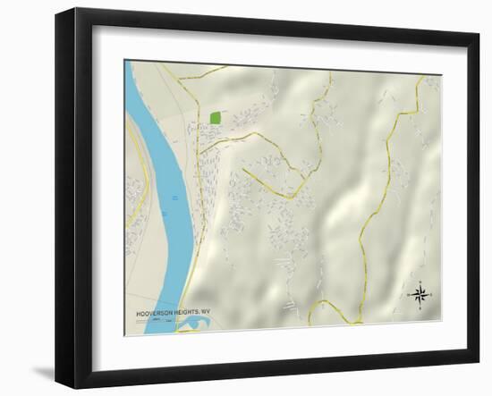 Political Map of Hooverson Heights, WV-null-Framed Art Print