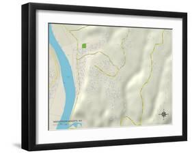 Political Map of Hooverson Heights, WV-null-Framed Art Print