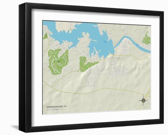 Political Map of Horseshoe Bay, TX-null-Framed Art Print