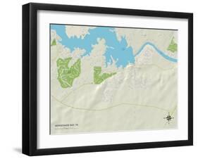 Political Map of Horseshoe Bay, TX-null-Framed Art Print