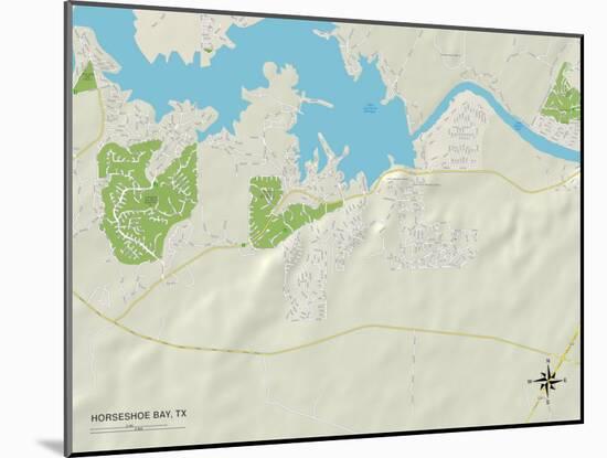 Political Map of Horseshoe Bay, TX-null-Mounted Art Print