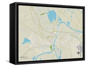 Political Map of Houma, LA-null-Framed Stretched Canvas