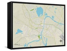 Political Map of Houma, LA-null-Framed Stretched Canvas