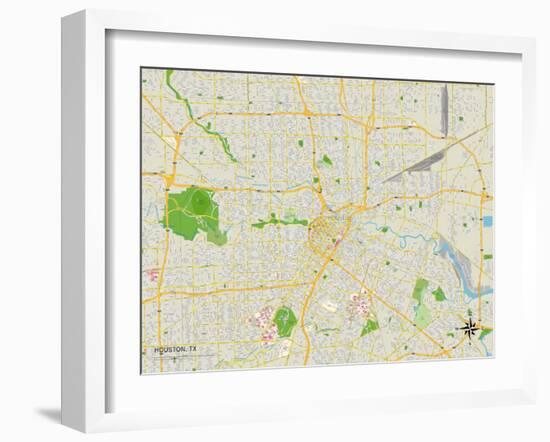 Political Map of Houston, TX-null-Framed Art Print