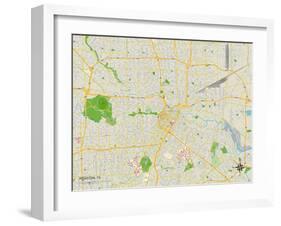 Political Map of Houston, TX-null-Framed Art Print