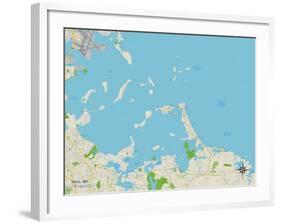 Political Map of Hull, MA-null-Framed Art Print