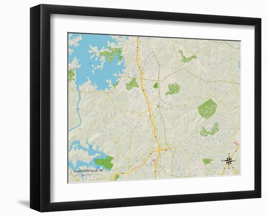 Political Map of Huntersville, NC-null-Framed Art Print