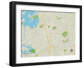 Political Map of Huntersville, NC-null-Framed Art Print