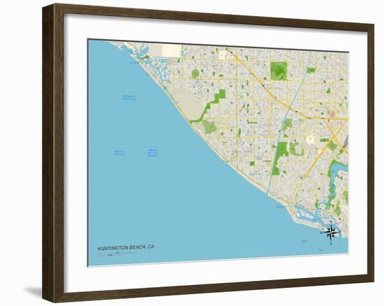 Political Map of Huntington Beach, CA-null-Framed Art Print