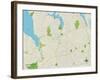 Political Map of Huntington, NY-null-Framed Art Print