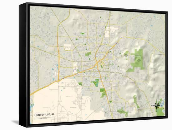 Political Map of Huntsville, AL-null-Framed Stretched Canvas