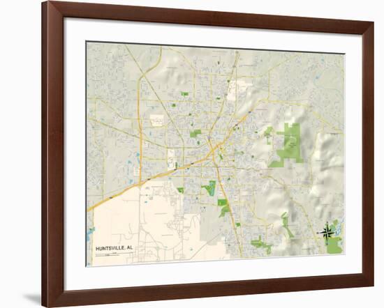 Political Map of Huntsville, AL-null-Framed Art Print