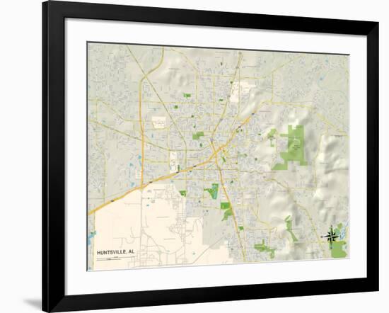 Political Map of Huntsville, AL-null-Framed Art Print