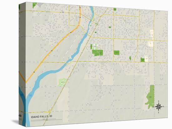 Political Map of Idaho Falls, ID-null-Stretched Canvas