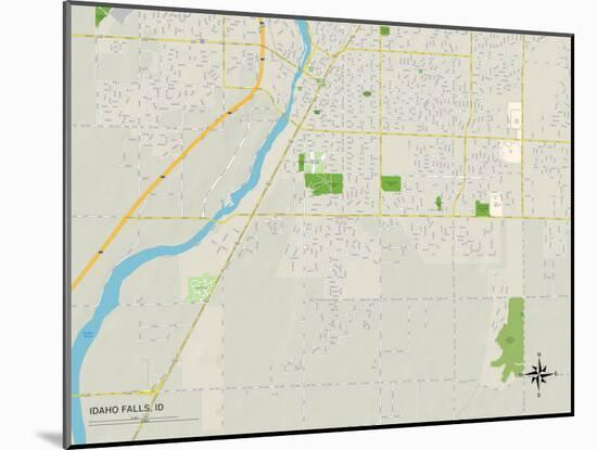 Political Map of Idaho Falls, ID-null-Mounted Art Print