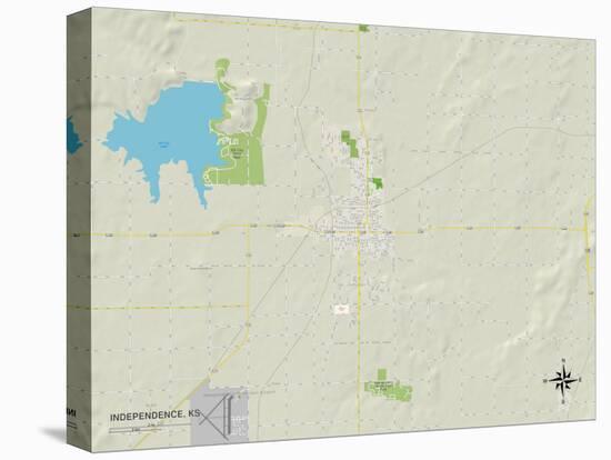 Political Map of Independence, KS-null-Stretched Canvas