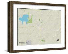 Political Map of Independence, KS-null-Framed Art Print