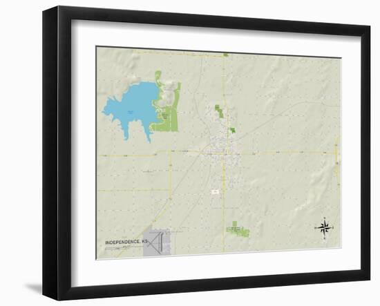 Political Map of Independence, KS-null-Framed Art Print