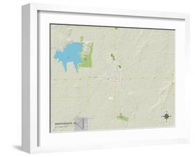 Political Map of Independence, KS-null-Framed Art Print