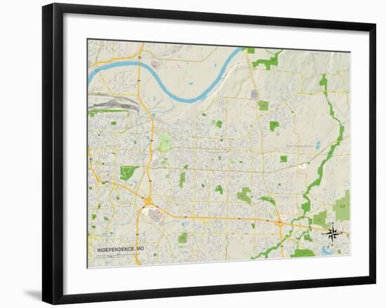 Political Map of Independence, MO-null-Framed Art Print