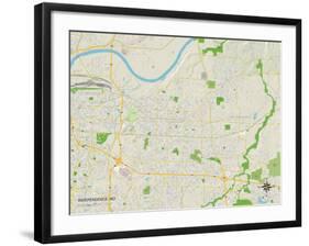 Political Map of Independence, MO-null-Framed Art Print