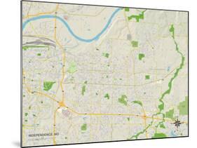 Political Map of Independence, MO-null-Mounted Art Print