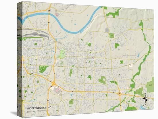 Political Map of Independence, MO-null-Stretched Canvas