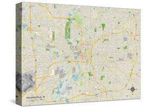 Political Map of Indianapolis, IN-null-Stretched Canvas