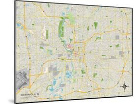 Political Map of Indianapolis, IN-null-Mounted Art Print