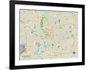 Political Map of Indianapolis, IN-null-Framed Art Print
