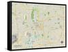 Political Map of Indianapolis, IN-null-Framed Stretched Canvas