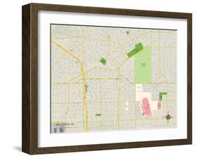 Political Map of Inglewood, CA-null-Framed Art Print