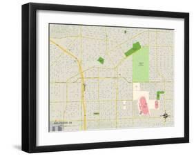 Political Map of Inglewood, CA-null-Framed Art Print